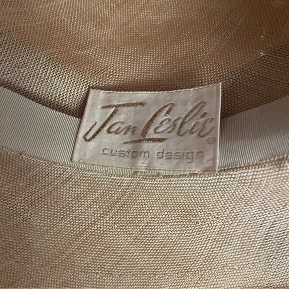 Vintage 60s Jan Leslie straw green velvet ribbon trim hat - Picture 7 of 7